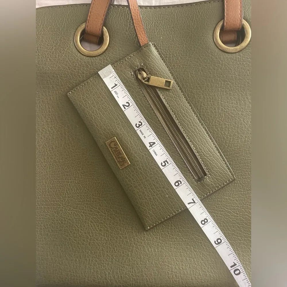 Carlos Santana Purse Tote Matching Wristlet in Woodside Accordion Olive Green - Image 13