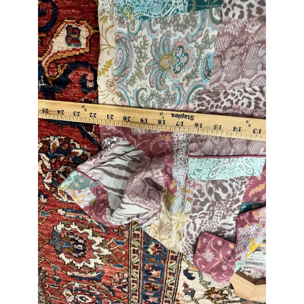 Johnny Was Patchwork Boho Marseille Garden Resort Wear Button Down Shirt - Image 6