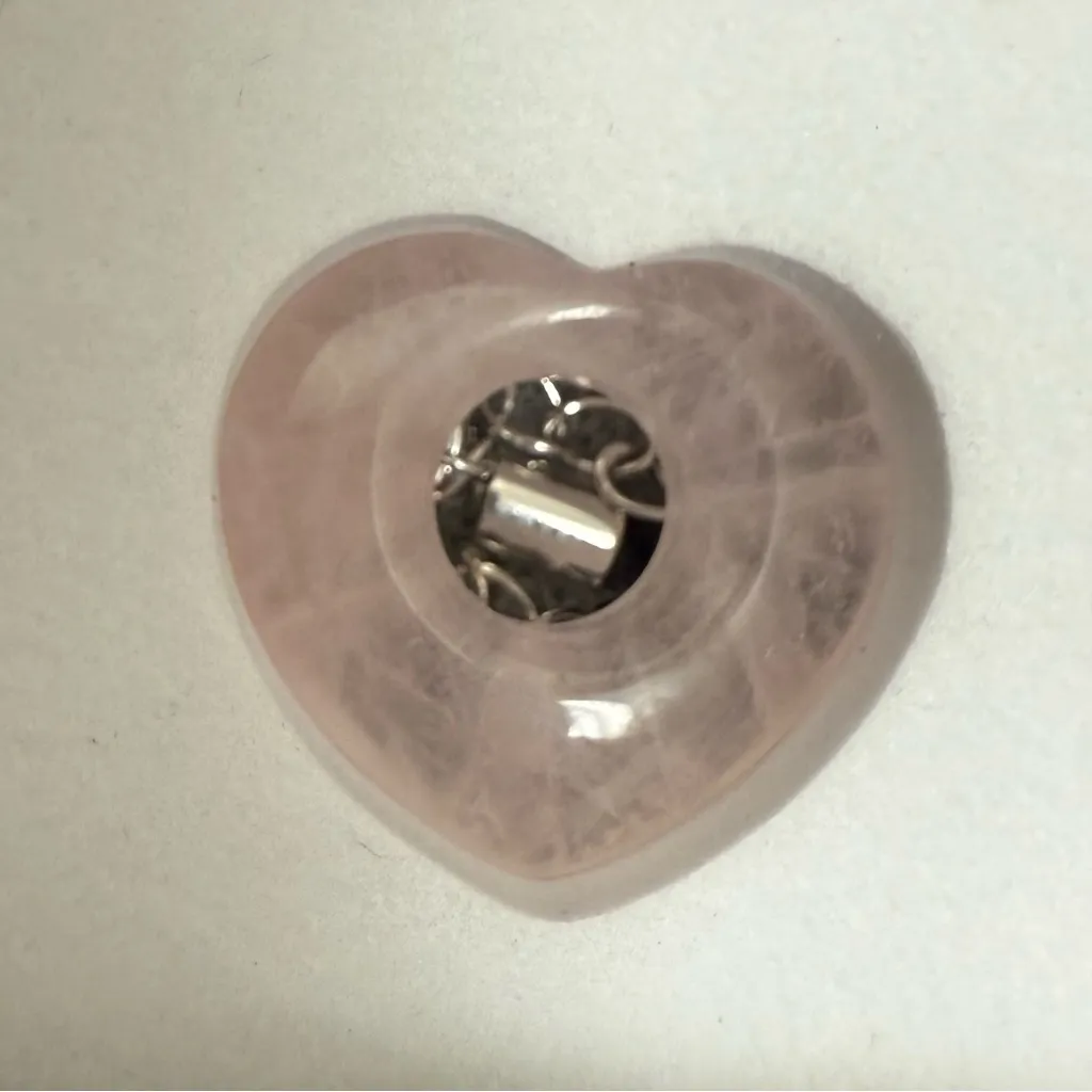 Sterling Silver Heart Interchangeable Genuine Stone Set Diamond Accent Necklace Green - Image 5