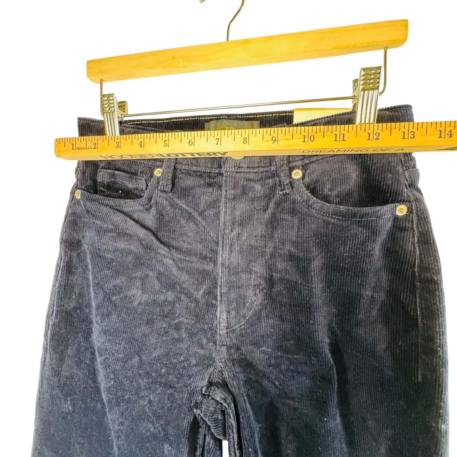 Banana Republic High Rise Flare Corduroy Jeans Navy 25P Petite Retro 70s Fall - Image 5