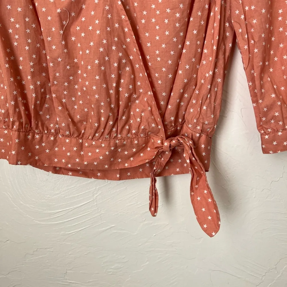 Madewell Star Scatter coral wrap shirt▪️size S - Image 9