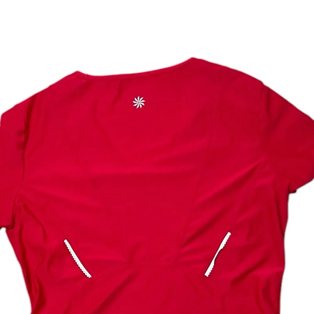 Athleta activewear v-neck fitted short sleeve athletic performance top small - Image 4