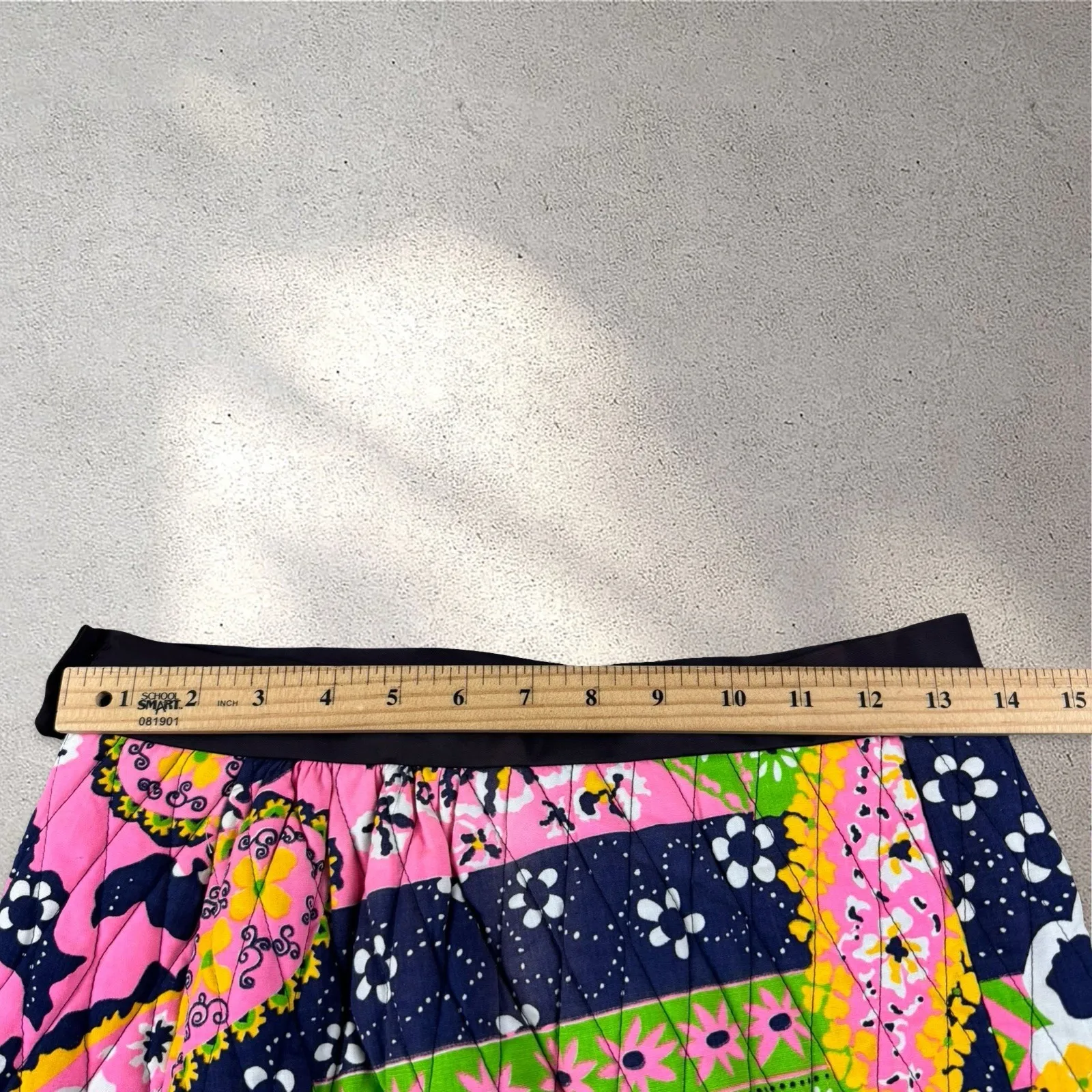 Vtg 70s Patchwork Folk Quilted Print Boho Paisley Floral Prairie Maxi Skirt Sz 6 - Image 6