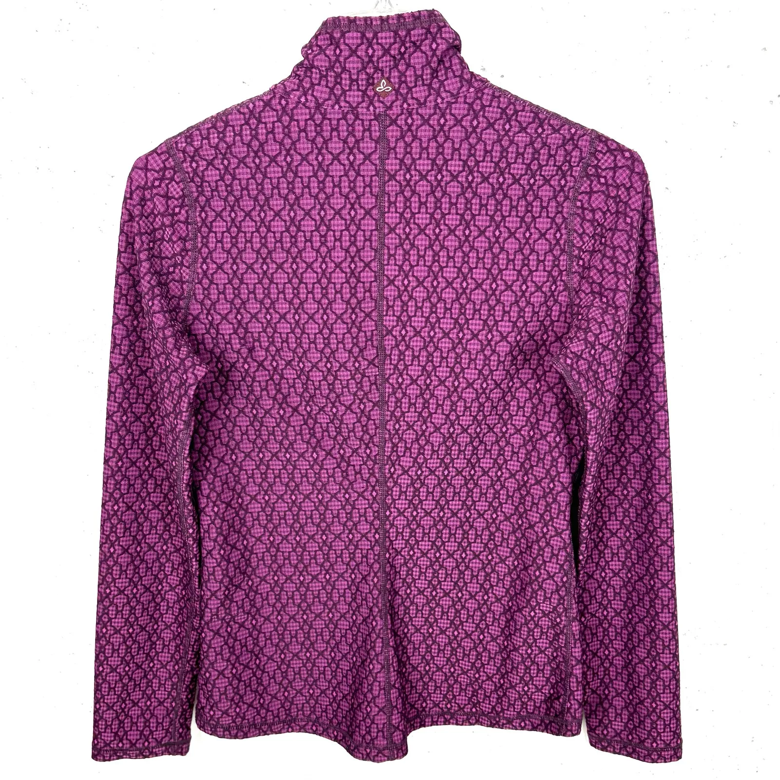 Prana Womens Grape Jacquard Stretch Polyester Nylon Purple Full Zip Size XS - Image 2