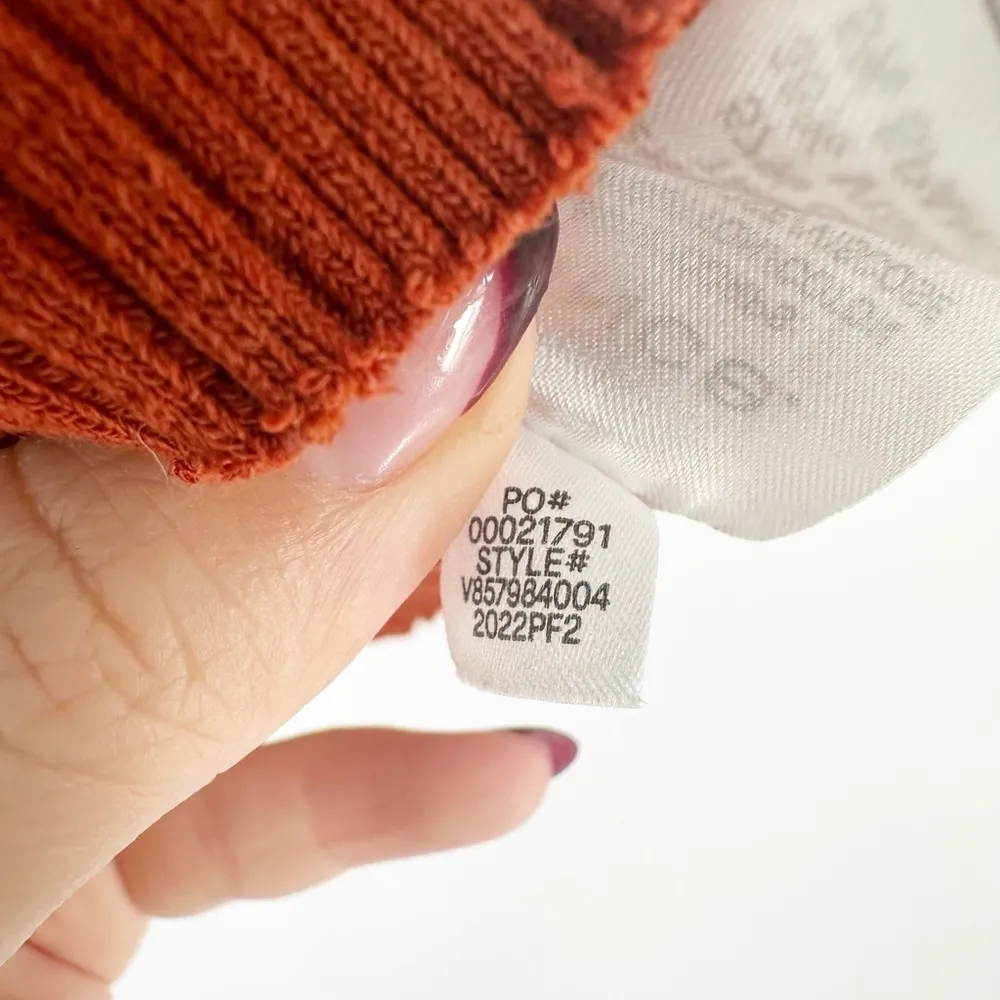 Vince Square Neck Rib Tank Top Fitted Wide Straps in Rust Amber Women's XS - Image 5