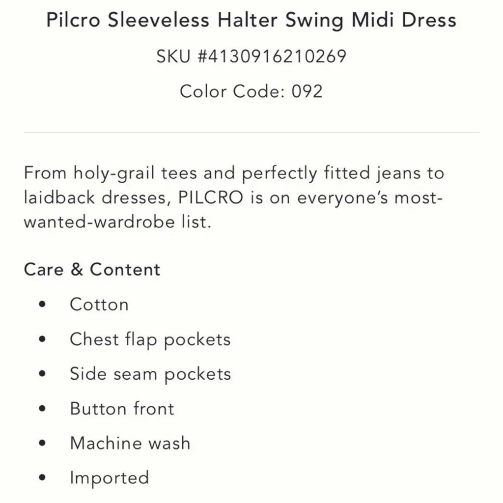 🆕 NWT Anthropologie Pilcro Sleeveless Halter Swing Midi Dress size XSP - Image 6