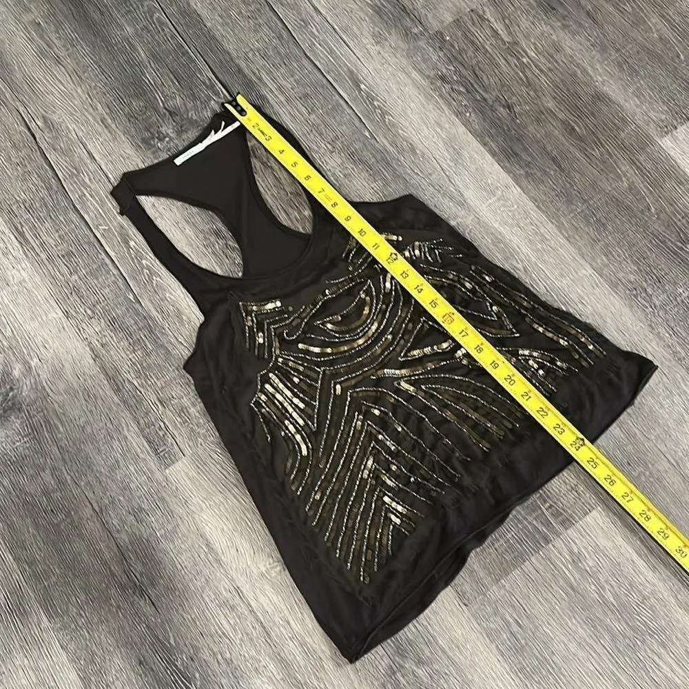 Nordstroms Kimchi Blue dark charcoal racer back tank mesh beading sequin gray XS - Image 6