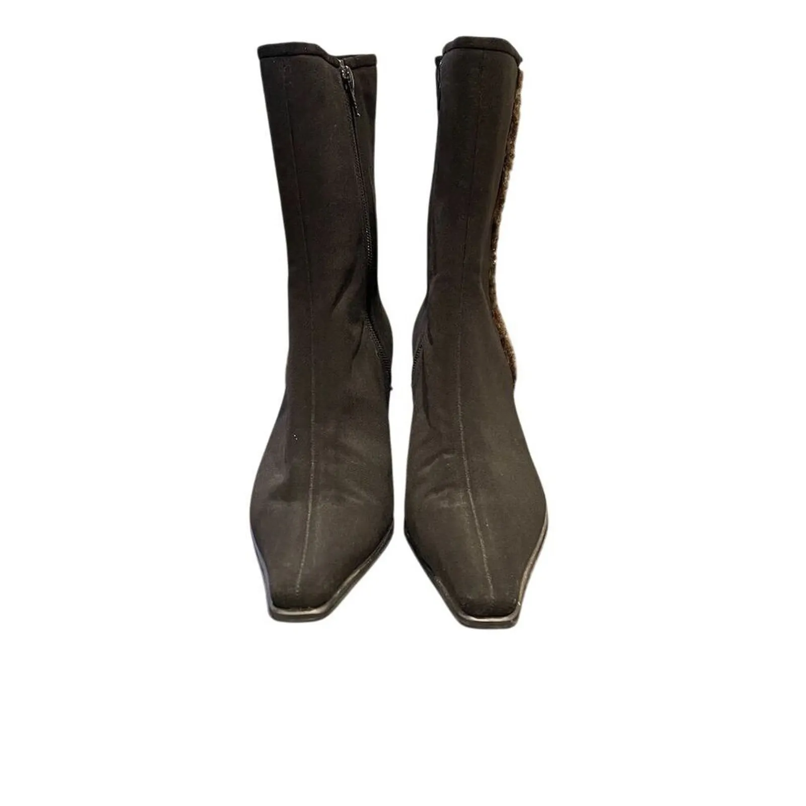 Stuart Weitzman Women's Black Suede Ankle Boots Size 8.5 Zip Closure - Image 3