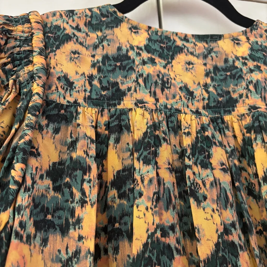 Ulla Johnson Elaine Floral Silk Mini Dress Size 0 XS Puff Sleeve Runway Wedding‎ - Image 11