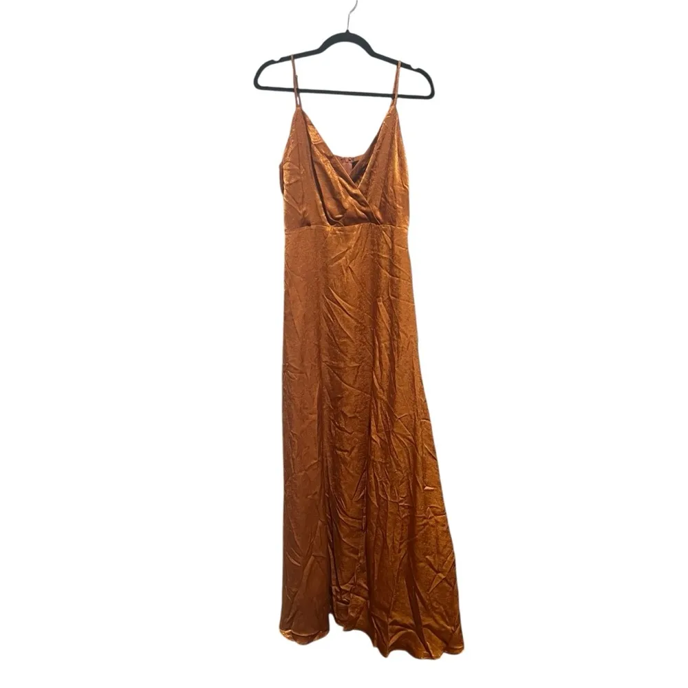 Lulus Constantine Rust Orange Satin Maxi Dress, New with Tags - Image 5