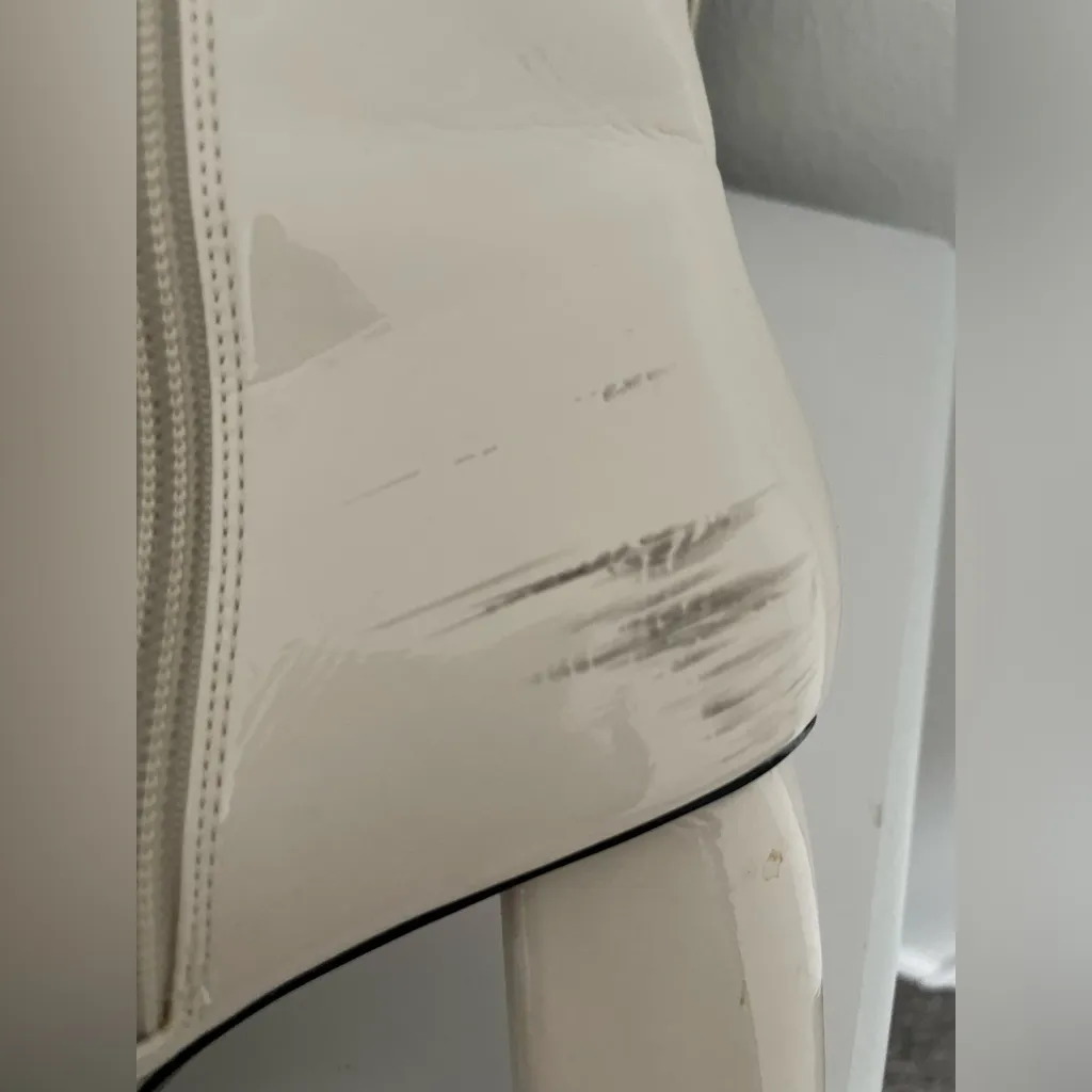 Zara white leather booties - Image 5