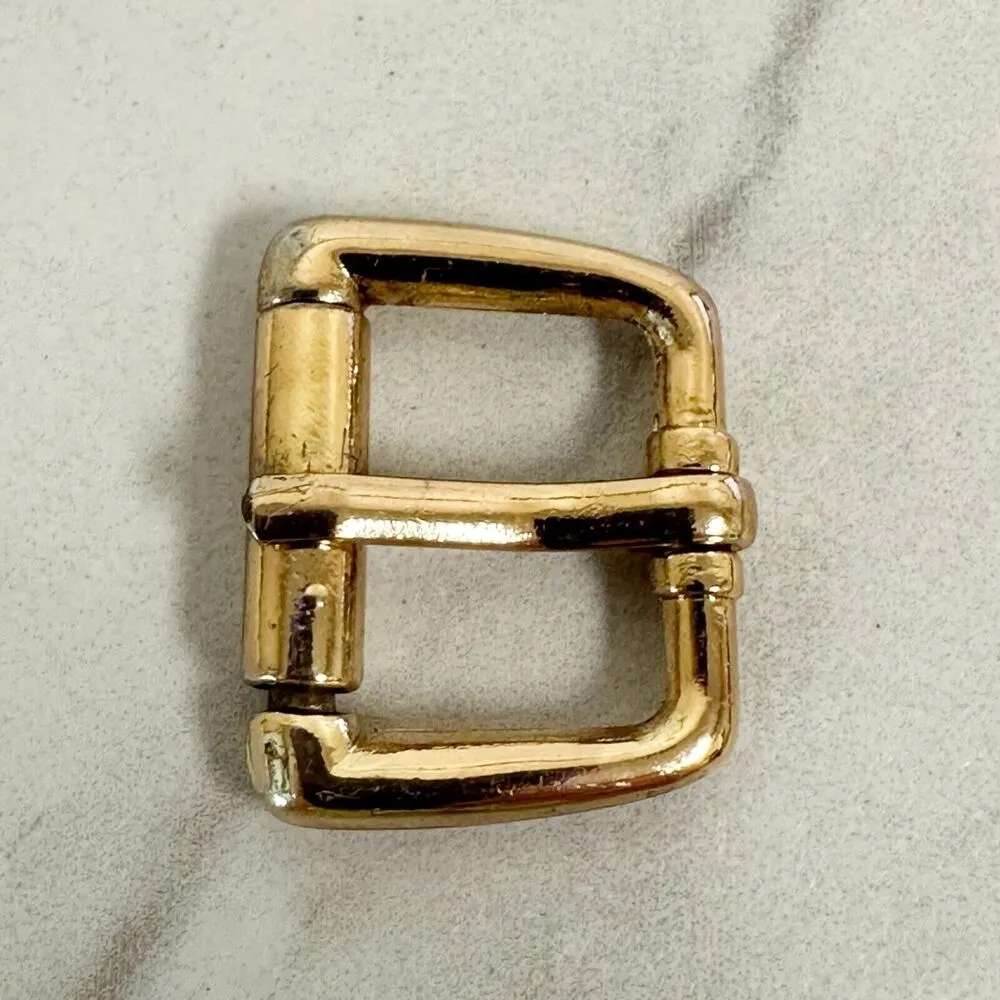 Small Gold Tone Roller Simple Basic Belt Buckle - Image 3