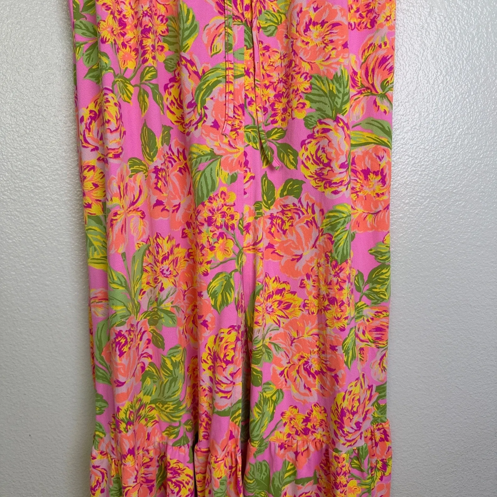 Maaji Maxi Skirt Womens Medium Pink Floral Cover Up Swim Beach Colorful Slit - Image 6