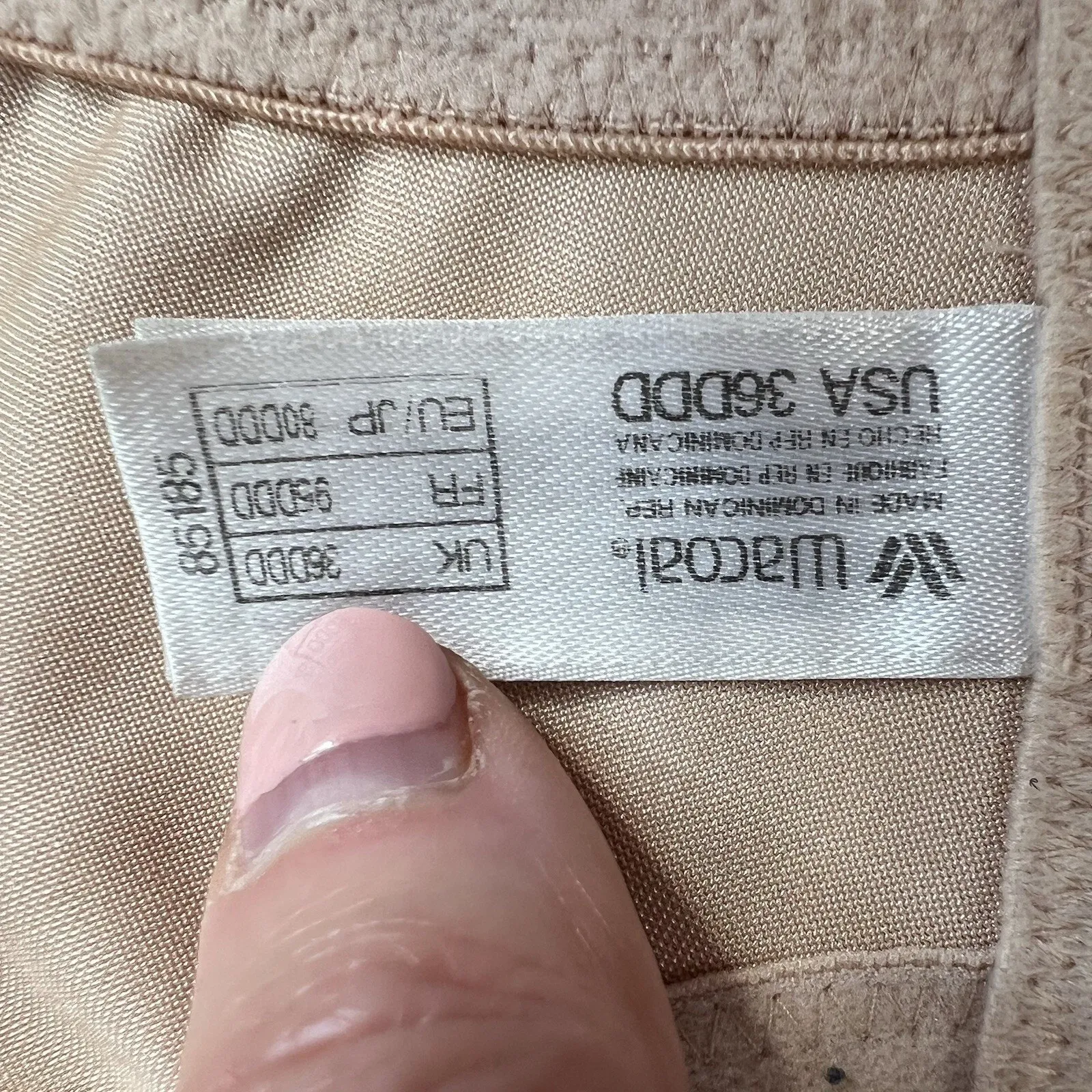 Wacoal 36DDD Bra Beige Bodysuede Seamless Full Figure 85185 Underwire Smooth - Image 13