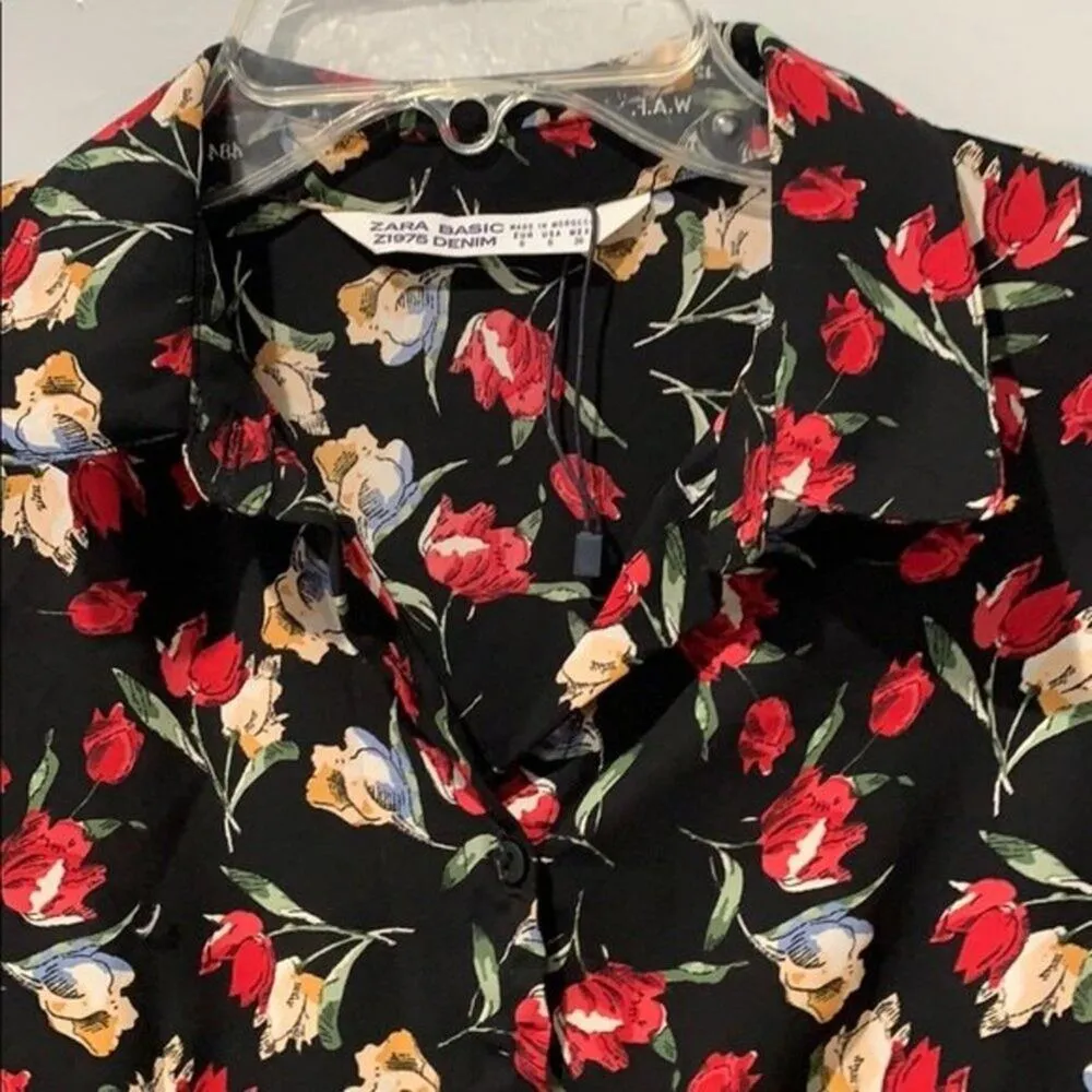 Zara Basic Fall Floral Dress Size Small - Image 3