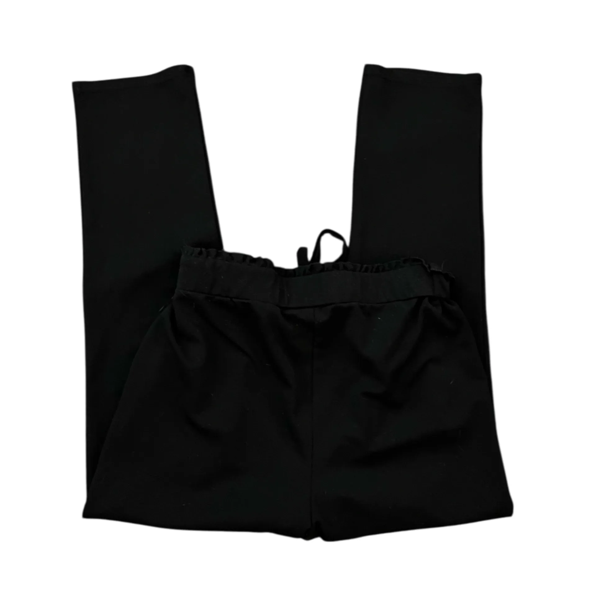 Soho Apparel Black Paperbag Waist Pants Tie Belt Pull On Crop Ankle L - Image 2