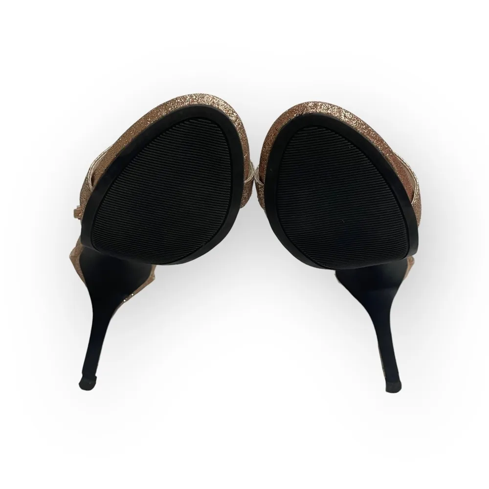  Red Carpet Glittery Ankle Strap Stiletto Heel Sandals  Rose Gold - Image 12