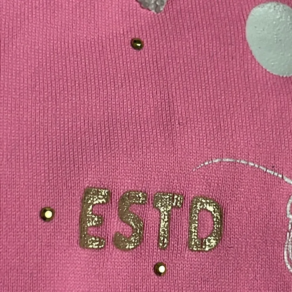 Disney Mickey Y Amigos Bubble Gum Pink “Puppy Love”  Bodysuit- Small - Image 8