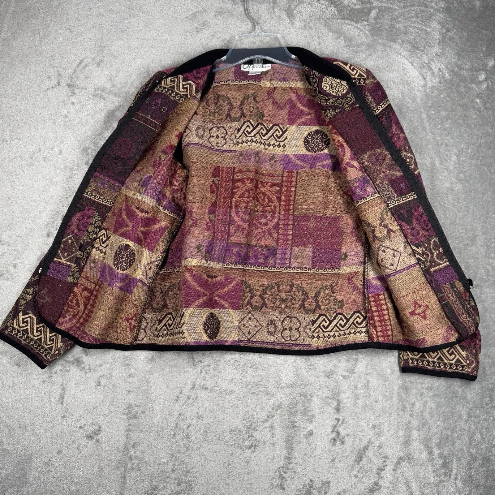 Dressbarn Blazer Womens Small Purple Tapestry Print Boho Bohemian Grandmacore‎ - Image 4