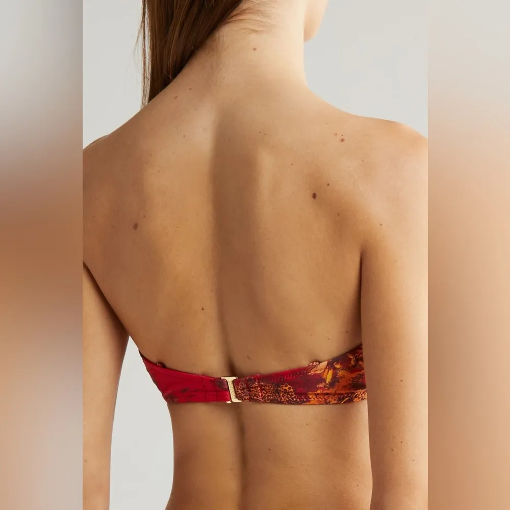L’AGENCE Alexandria Red Jungle Structured Bikini Top, Size Small, $165 - Image 9