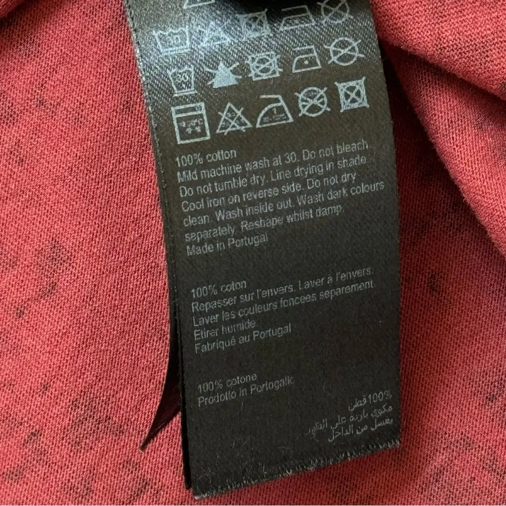 Allsaints Red Leopard Print Logo Front Short Sleeves Oversized T-Shirt XS/ Small - Image 9