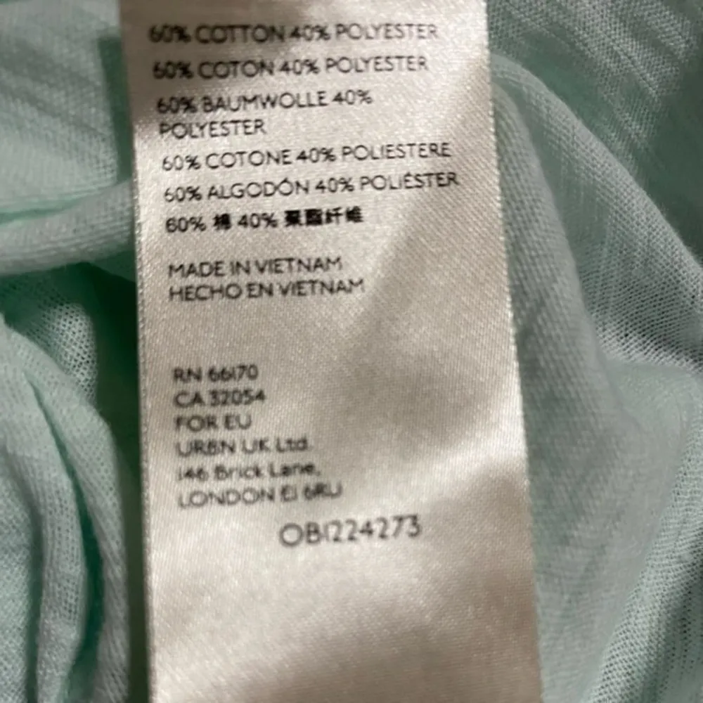 Free People Caroline Iced Aqua Long Sleeve Shirred Turtleneck Top Size M NWT - Image 10