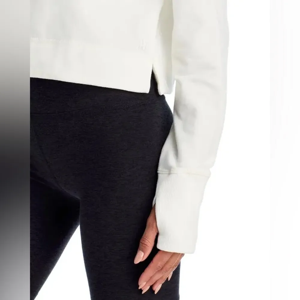 Sweaty Betty Women’s Escape Luxe Cropped Fleece Hoodie in Ivory Size XS - Image 5