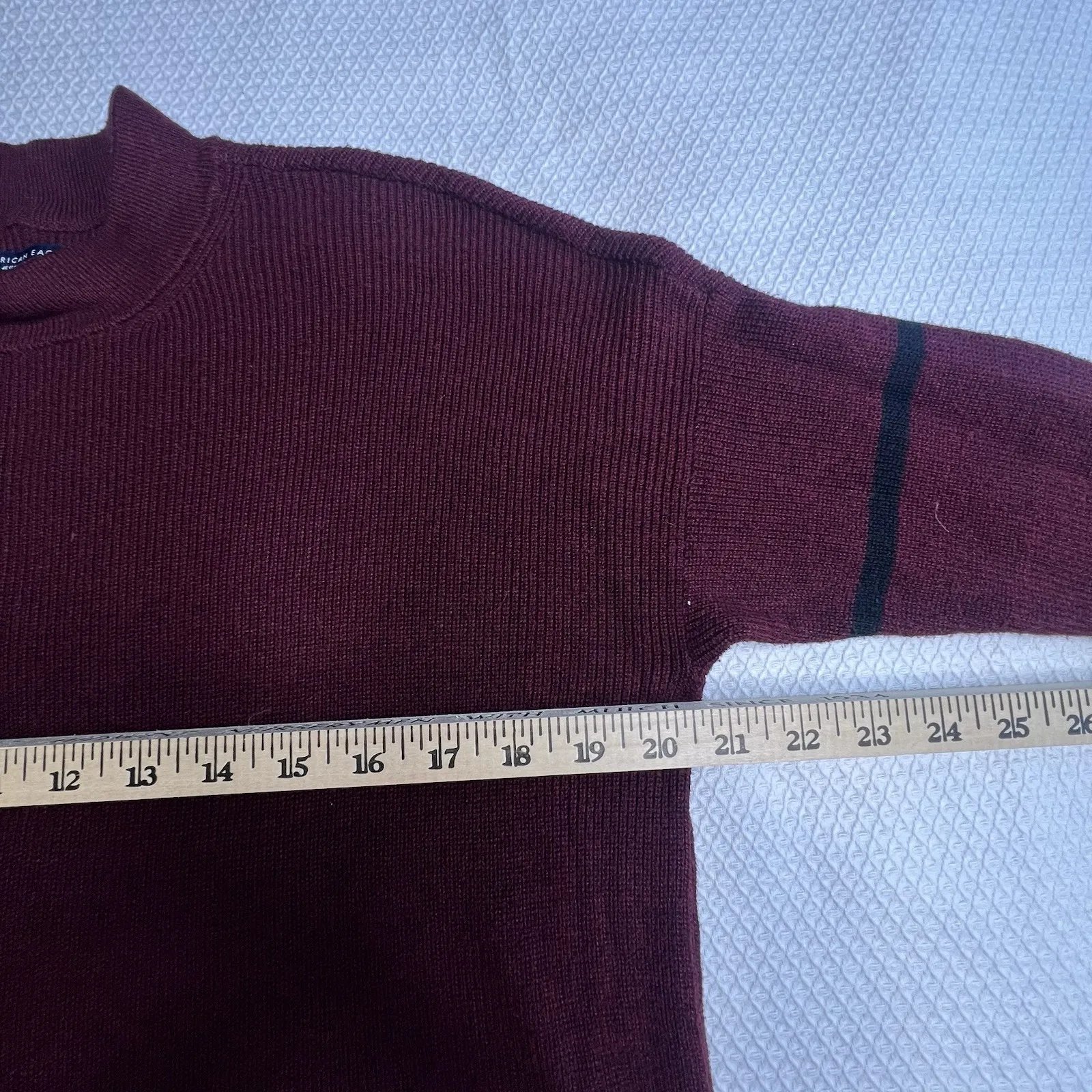 American Eagle Sweater Women's Medium Burgundy Jegging Fit Knit Mock Neck Casual - Image 5