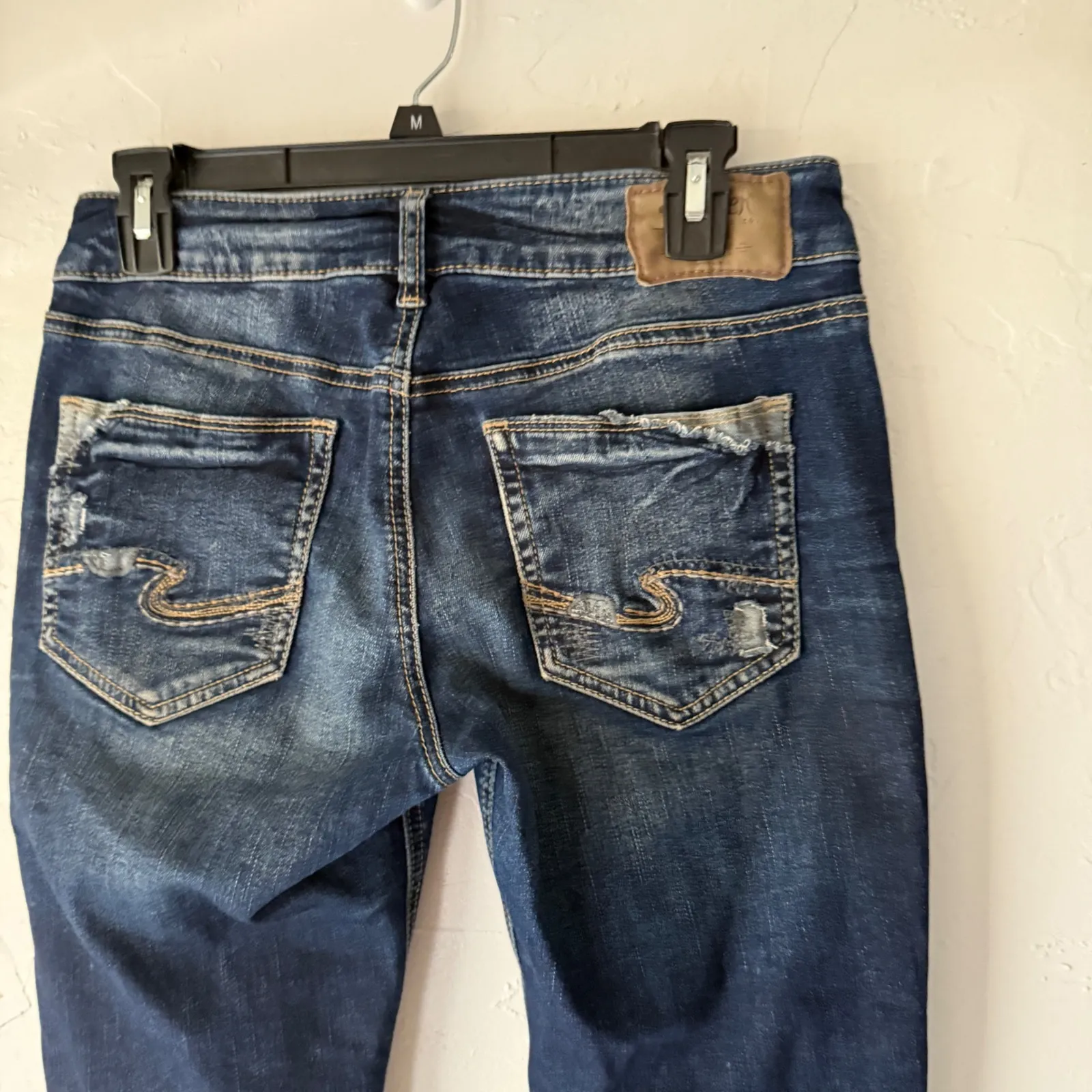 Silver Jeans Co. Suki Capri Womens Denim Jeans W28 Distressed Blue Size 28 - Image 2