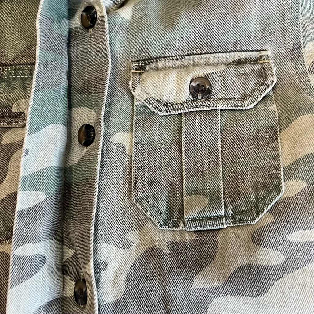 NWOT Miss Selfridge Camo Jacket Womens 2 Shacket Shirt Top Green Camouflage NEW - Image 4