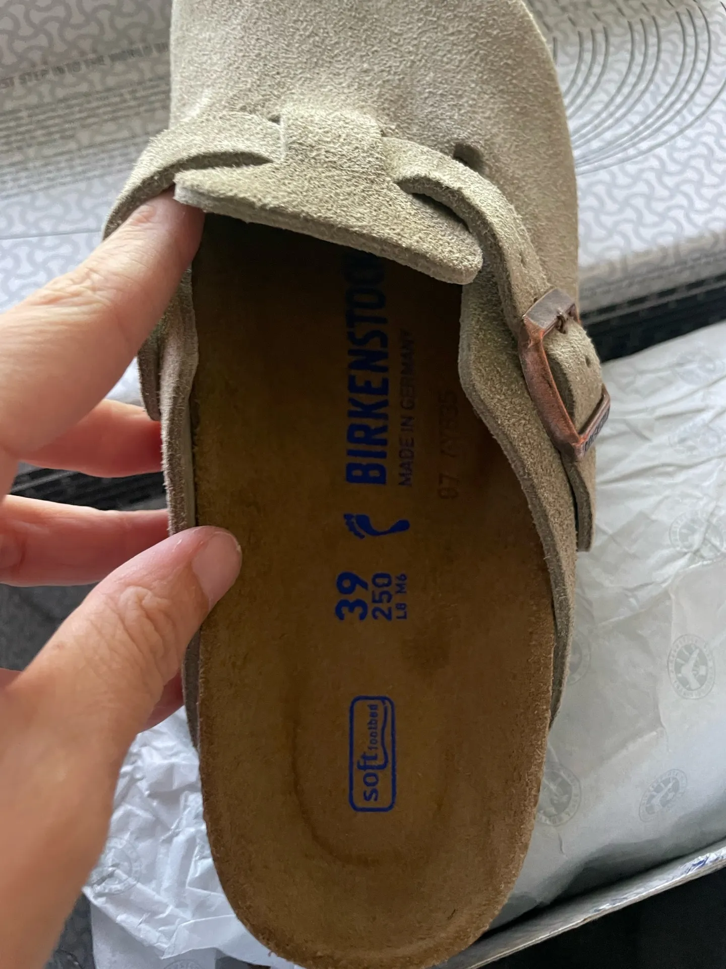 Birkenstock Boston Clogs Suede Taupe - Image 4