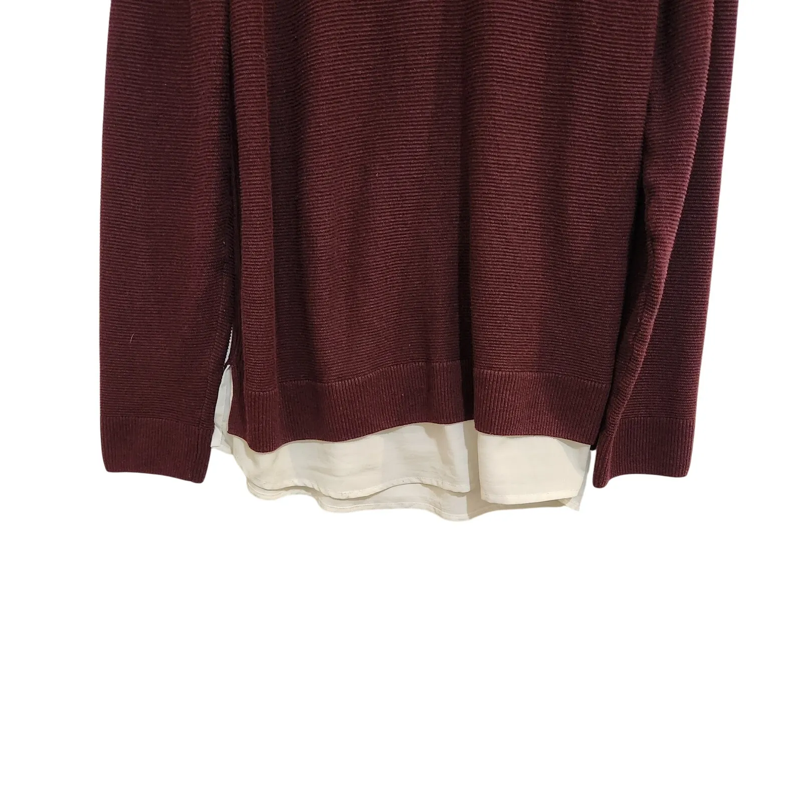 Hilary Radley Red Long Sleeve Crewneck Pullover Layered 2fer Sweater Size XXL - Image 4