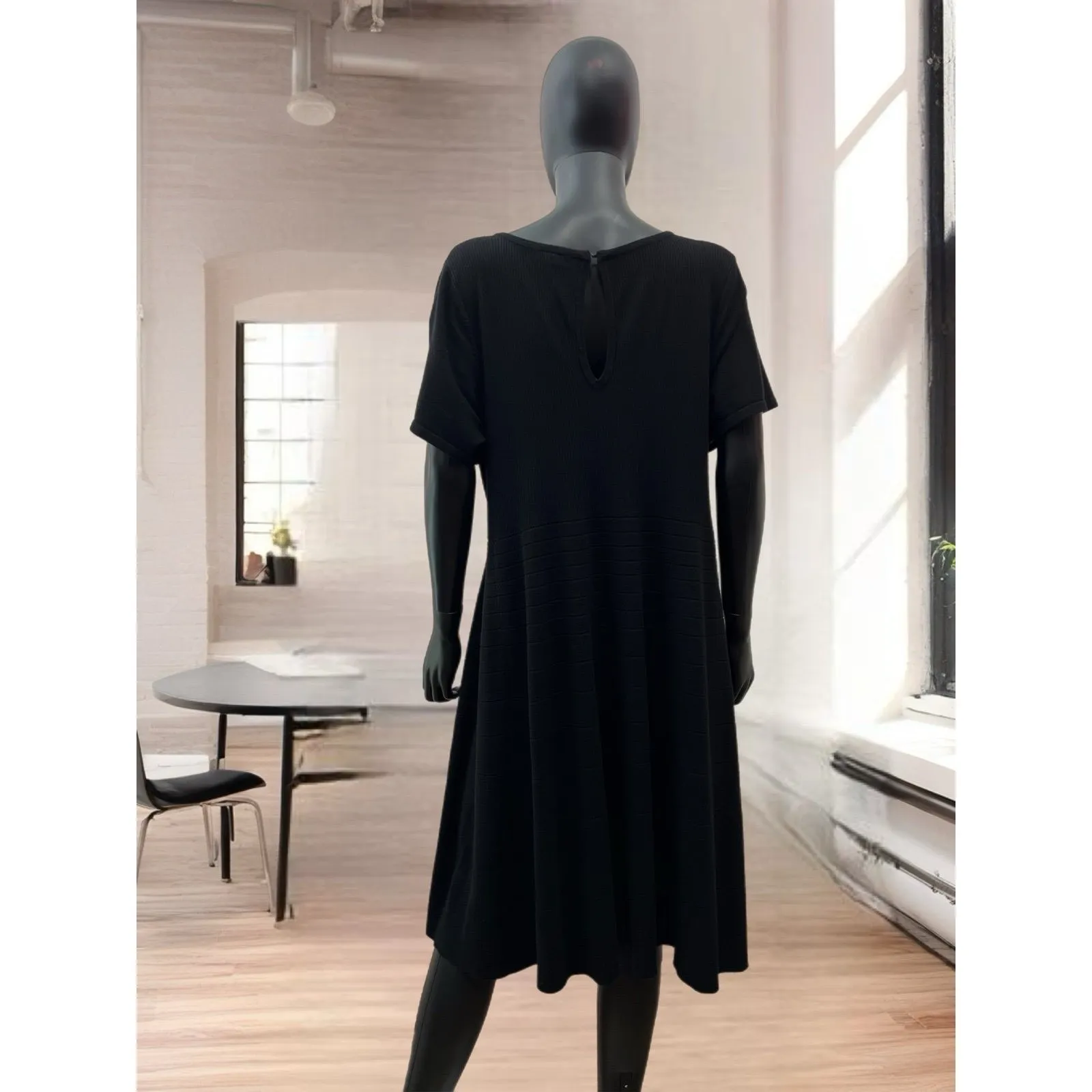 Torrid‎ Plus black Dress| Midi | Short Sleeve | knit Sz 4 comfortable and soft - Image 2