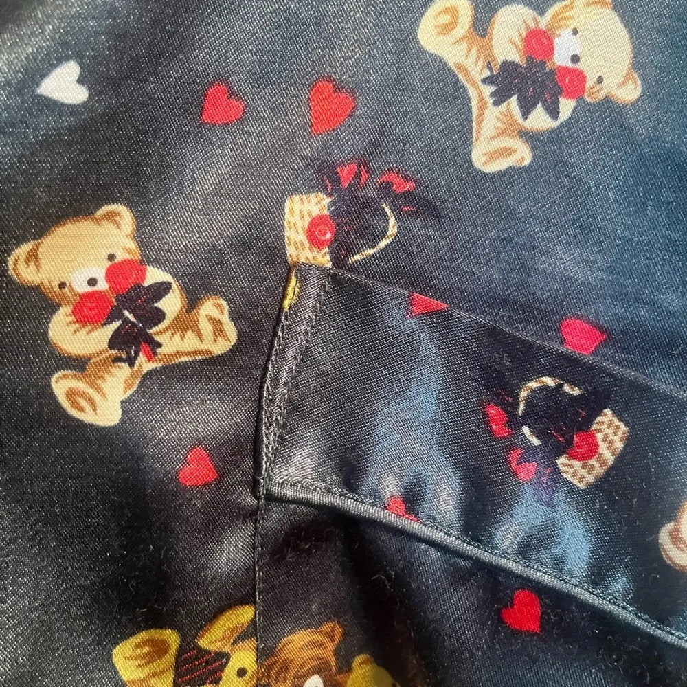 Jenny Buchanan Pajama Set Womens medium teddy bears and hearts forest green - Image 7