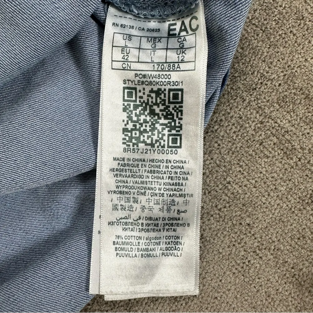 GUESS Y2K Stretch Denim Off Shoulder Button Front Dress Size L - Image 10