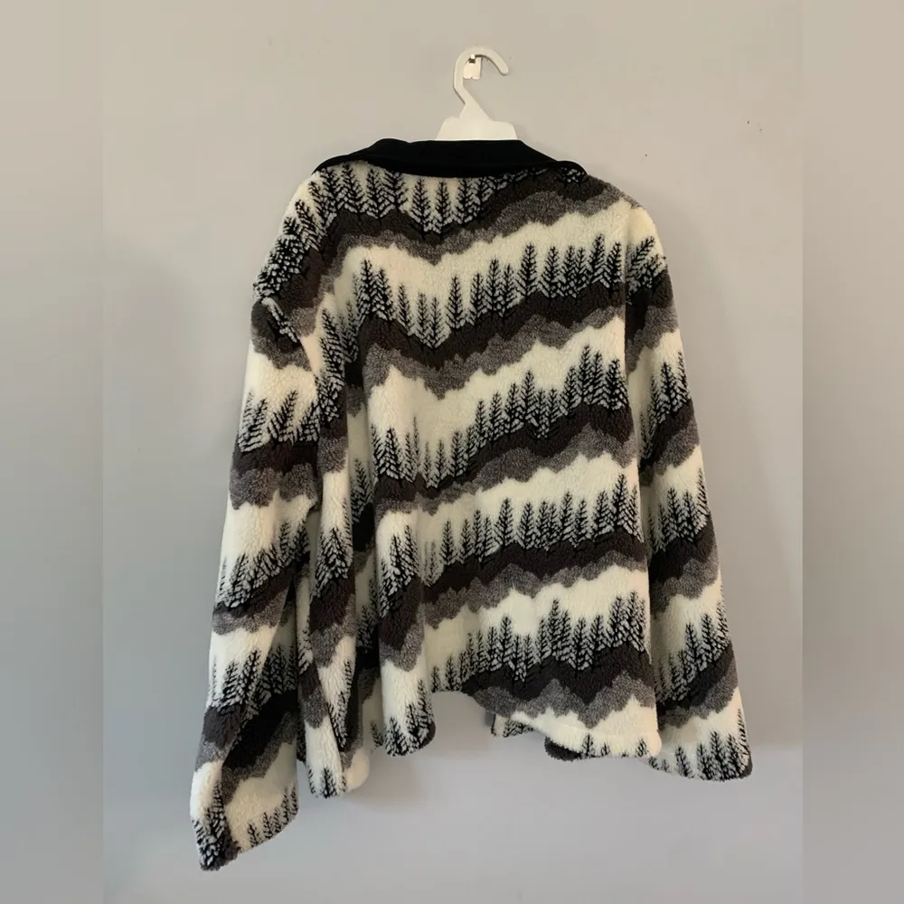 VTG Teddy Jacket David Paul New York Sherpa Soft Black White Mountains Hippie M Size M - Image 7