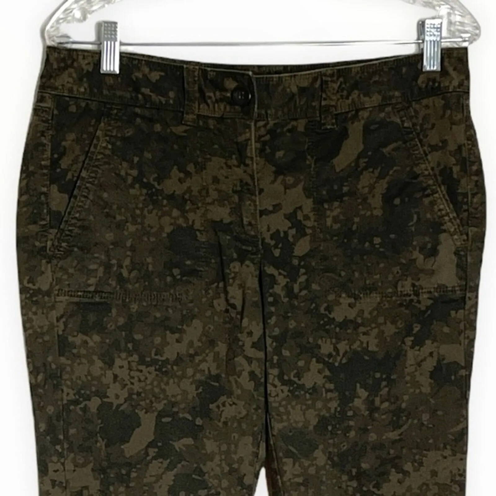Loft Pants Women‎ 8 Marga Green Digital Print Camo Camouflage Military Utility - Image 3