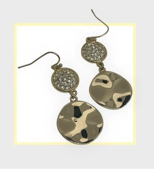 Gold drop earrings with sterling silver post for sensitive skin - Image 2