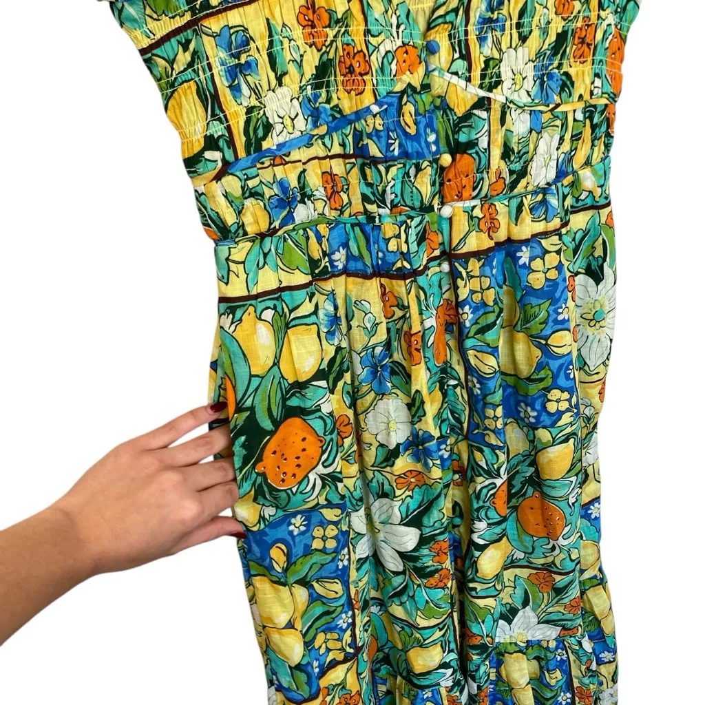 Anthropologie Peregrine Flutter Sleeve Maxi Dress In Fruit Motif XS - Image 7