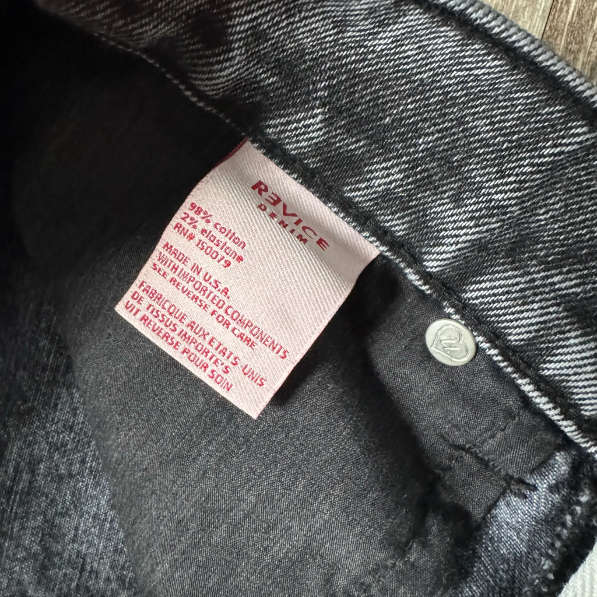 Revice Denim  Two-Tone Black and White Jeans 25 - Image 3