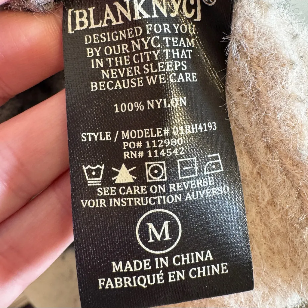 Blank NYC Black Tan Giraffe Animal Print Duster Cardigan Sweater Womens M Cozy - Image 5