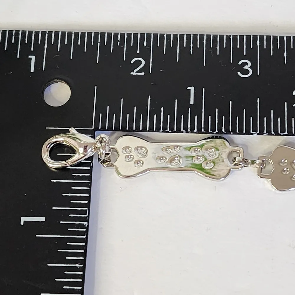 Silver Chain Fashion Belt Dog Bone Paw Print - Image 5