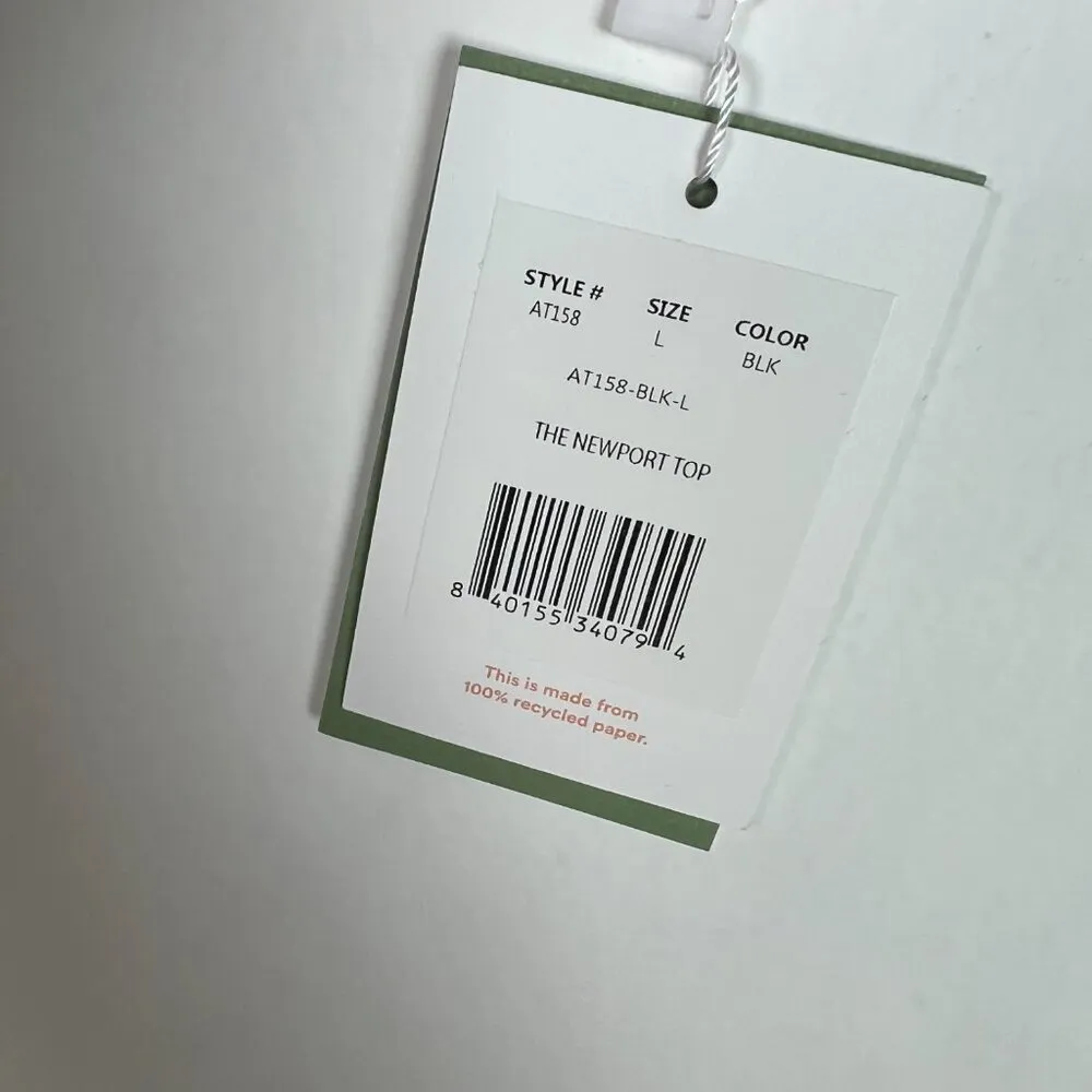 NWT Andie Swim The Newport Top Bikini Top Flat Black Size Large L NEW - Image 8