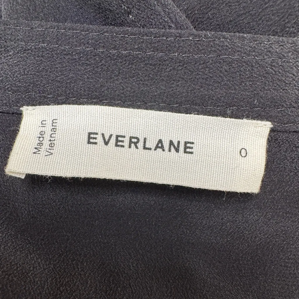 Everlane Washable Silk Henley Shirt Blouse size 0 XS Black $150 - Image 7