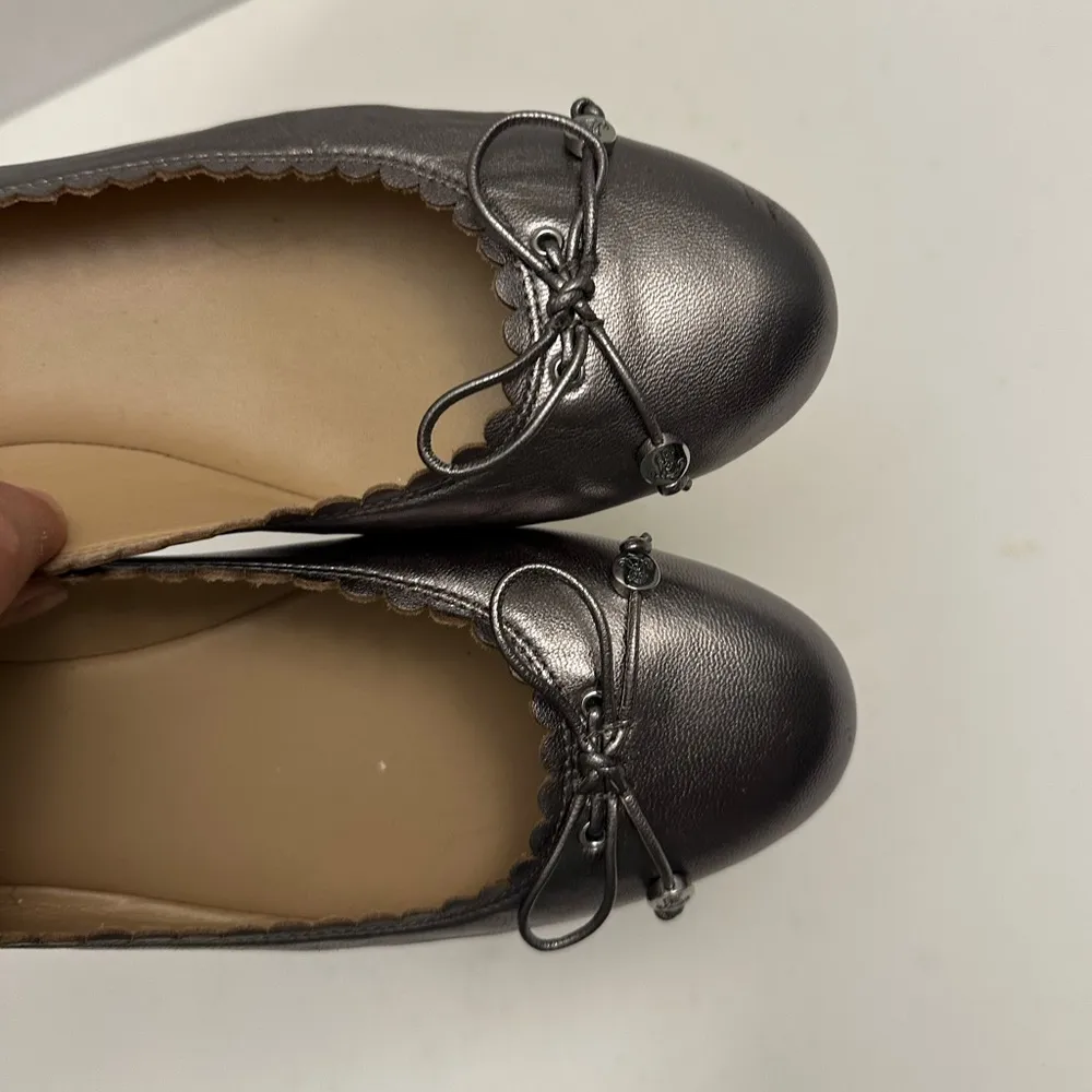 Lauren Ralph Lauren Glennie Leather Ballet Flats Gray Size 10 - Image 6