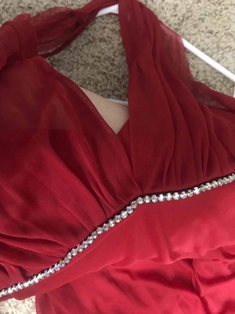 Mariposa Red Prom Dress  - Image 8