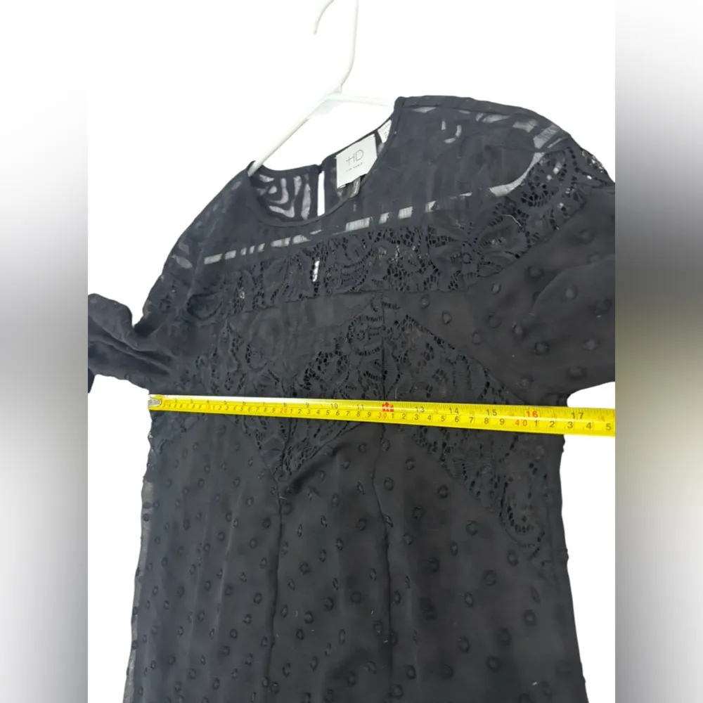 Anthropologie Verona Blouse by HD in Paris Black Sheer Long Sleeve Blouse US 2 - Image 11