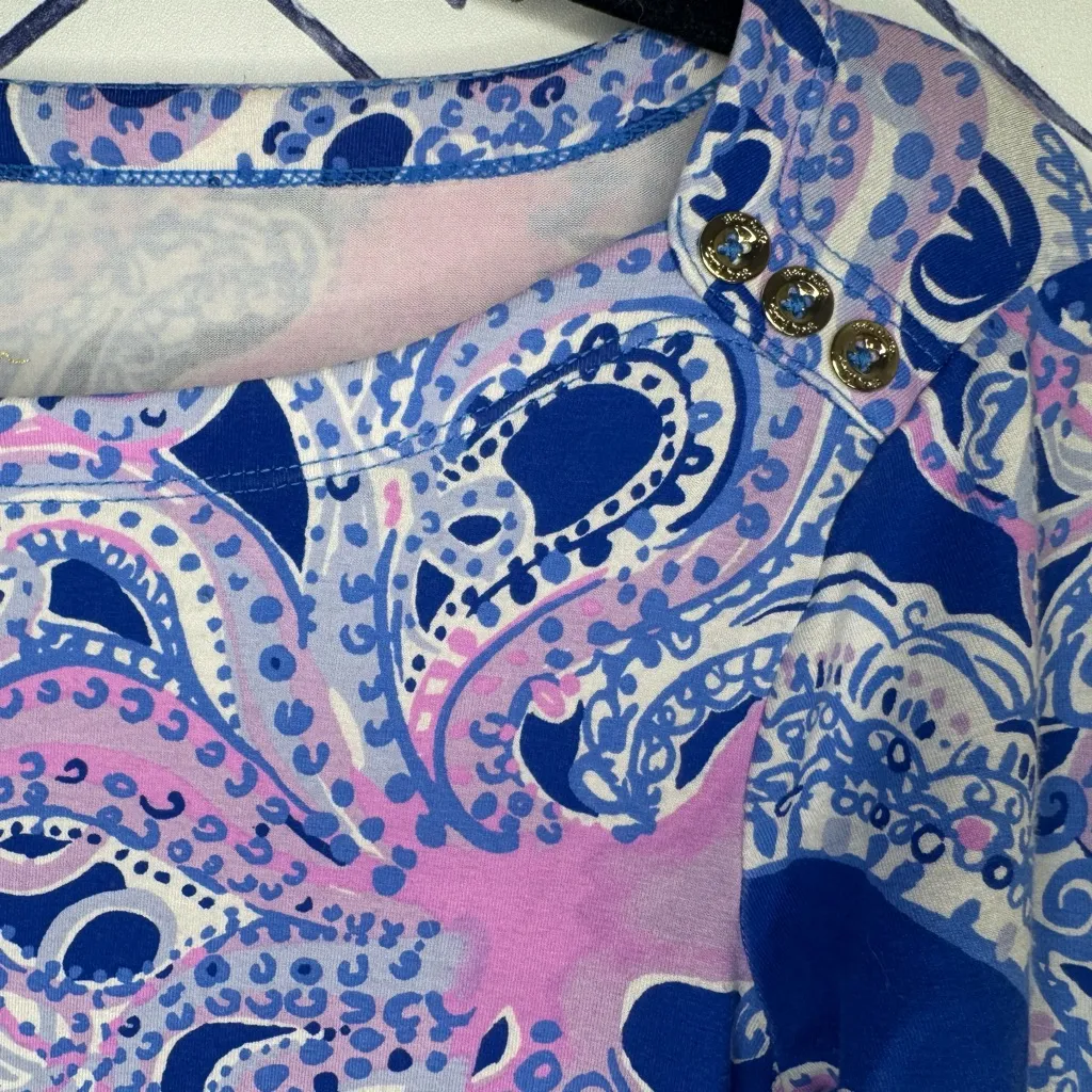 Lilly Pulitzer UPF 50+ Sophie dress Blue Grotto Legga Sea Pink and blue small - Image 5