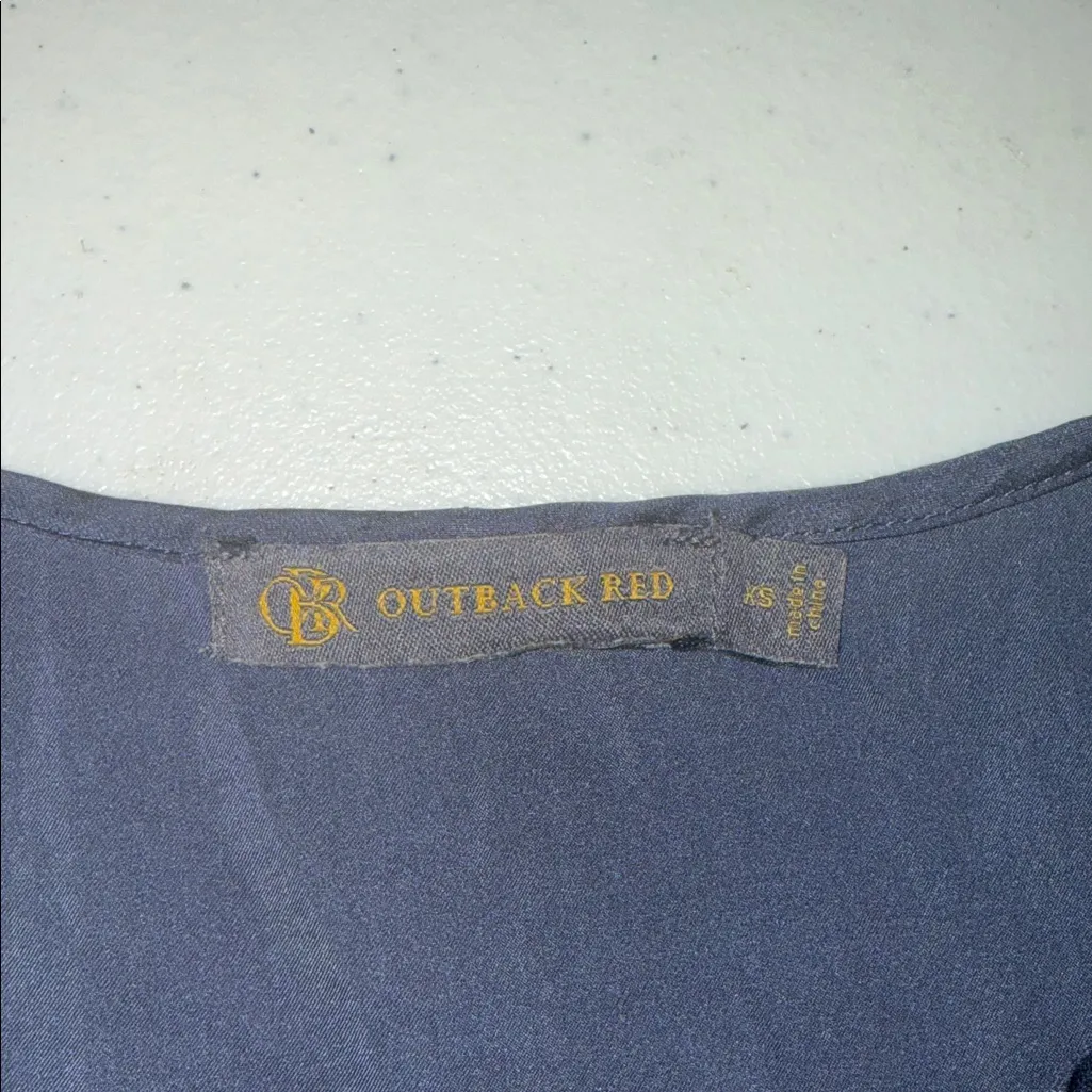 Outback Red Navy Blouse with Tie Detail (The color is between blue and charcoal) - Image 4