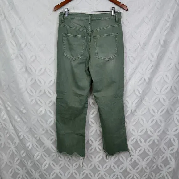 Vervet‎ Super High Rise 90s Vintage Crop Flare Jeans Green Size 27 - Image 5
